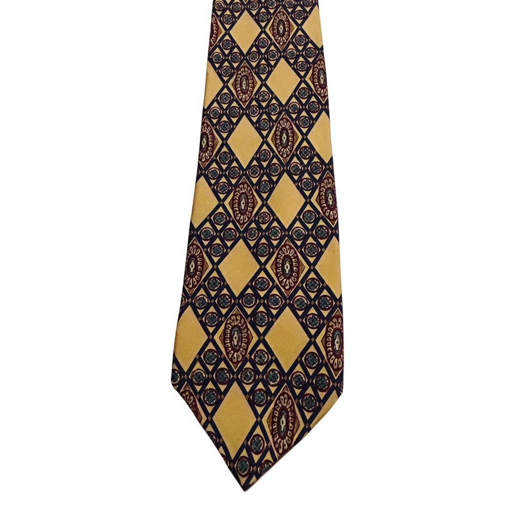 Vintage Eddie Bauer Silk Tie 3.75"x57" – Geometric Diamond | Made‎ in USA